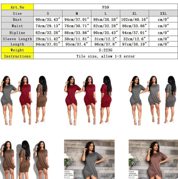 Sexy Solid O-Neck Short Sleeve Mini Dress - Picture 3 of 3